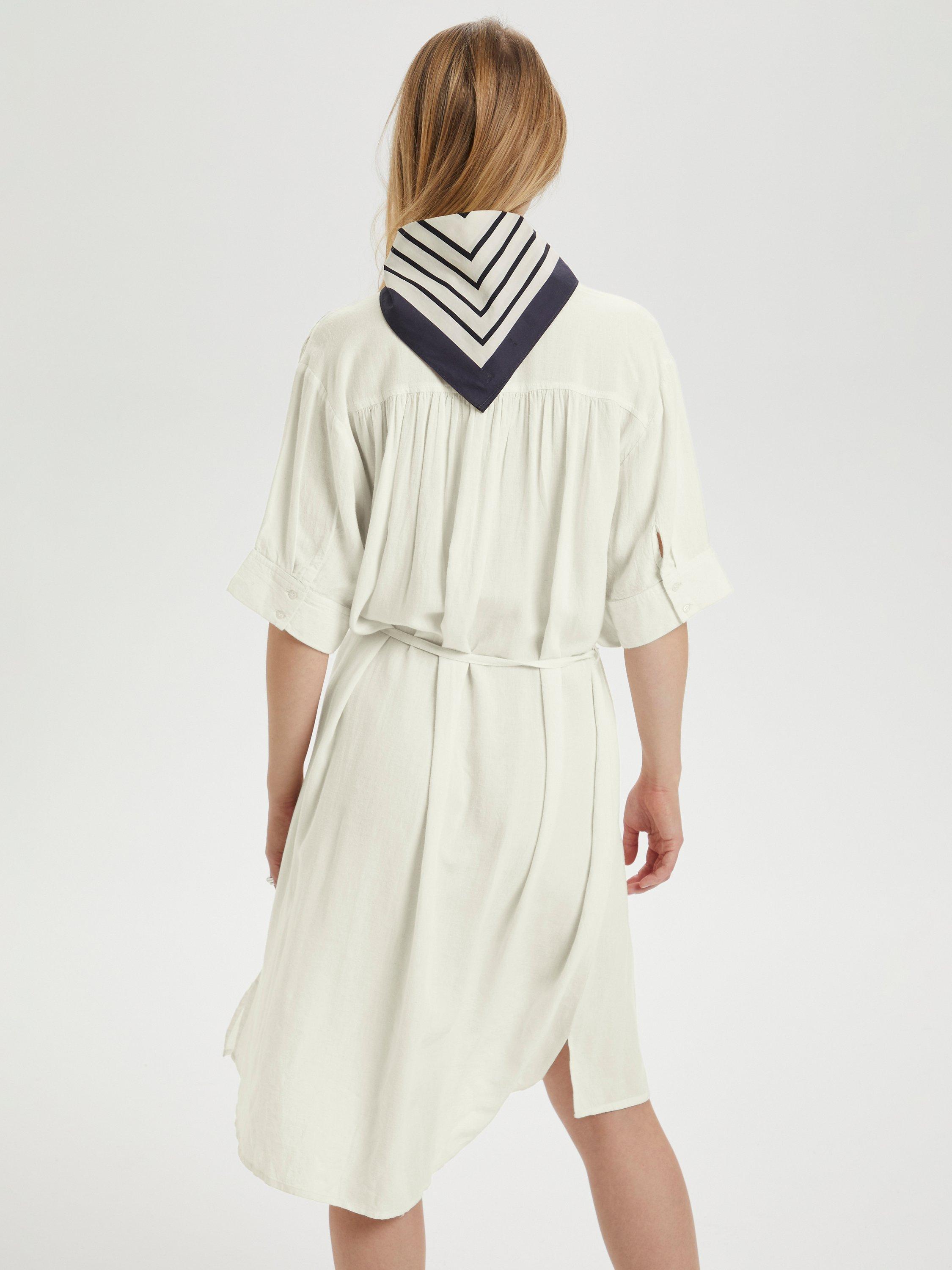 Product image 2 of 6, which shows Soaked In Luxury Rosaline Knee Length Shirt Dress, Whisper White, L