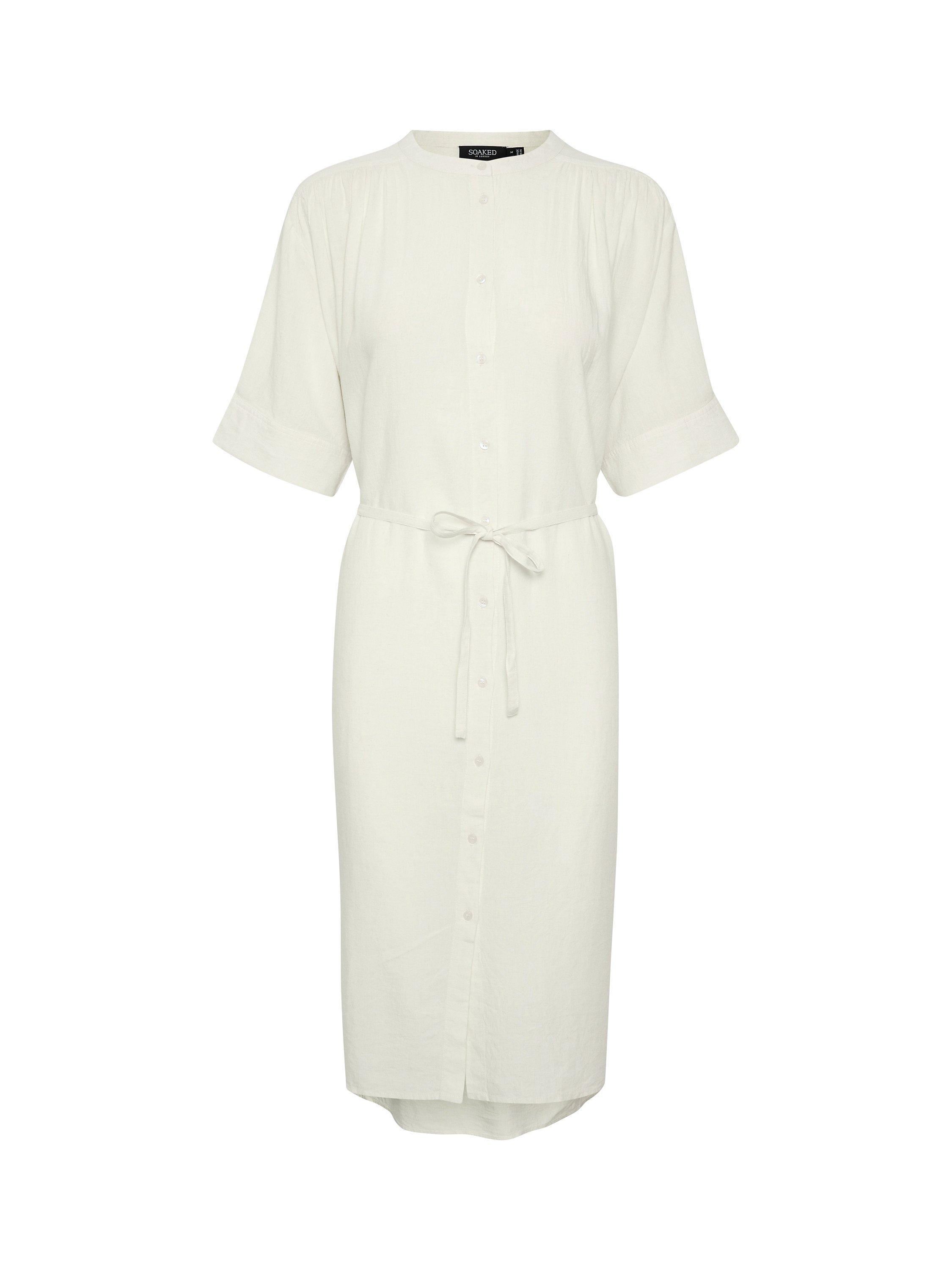 Product image 5 of 6, which shows Soaked In Luxury Rosaline Knee Length Shirt Dress, Whisper White, L