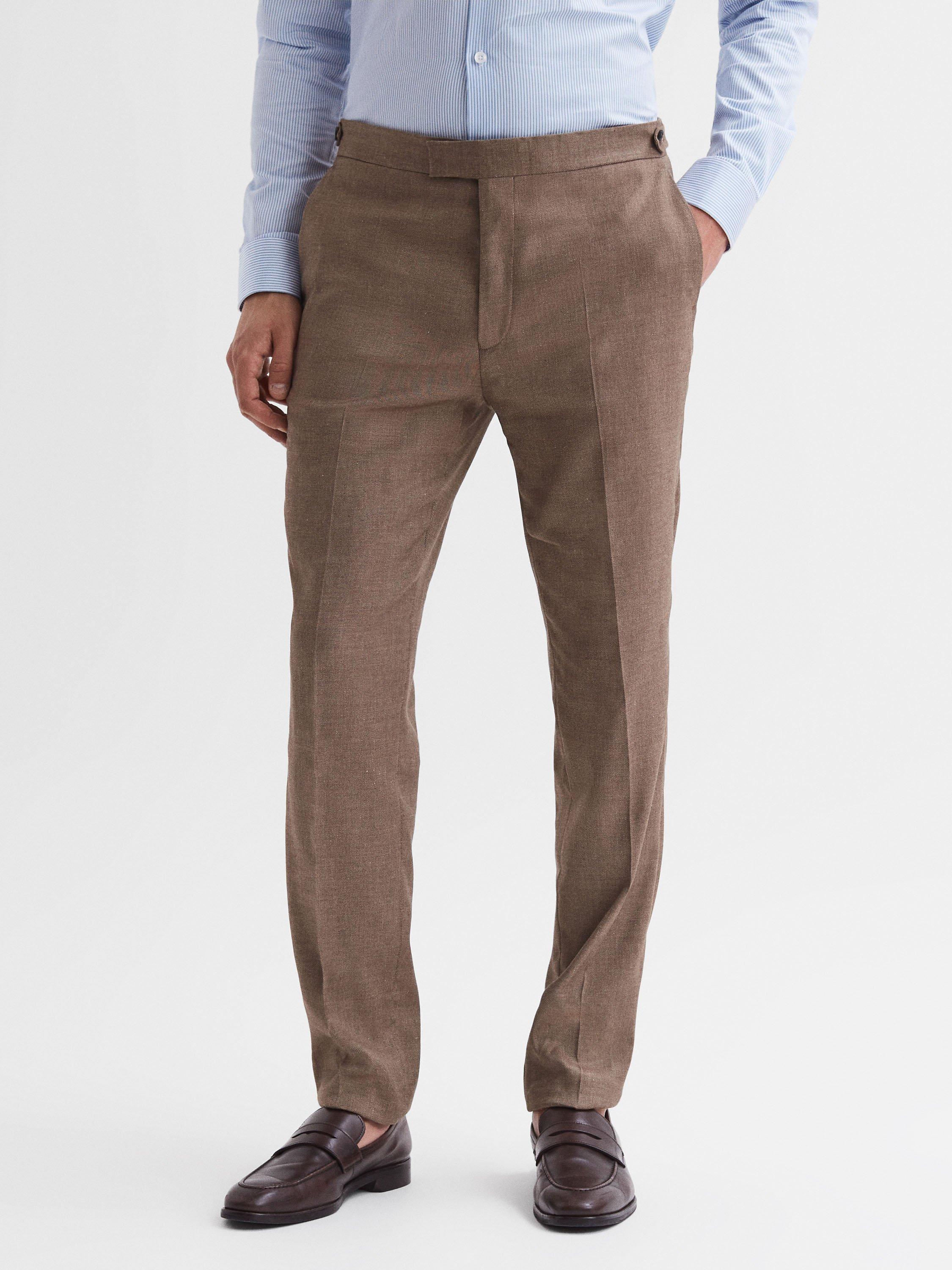 Reiss Paddock Wool Trousers, Tobacco