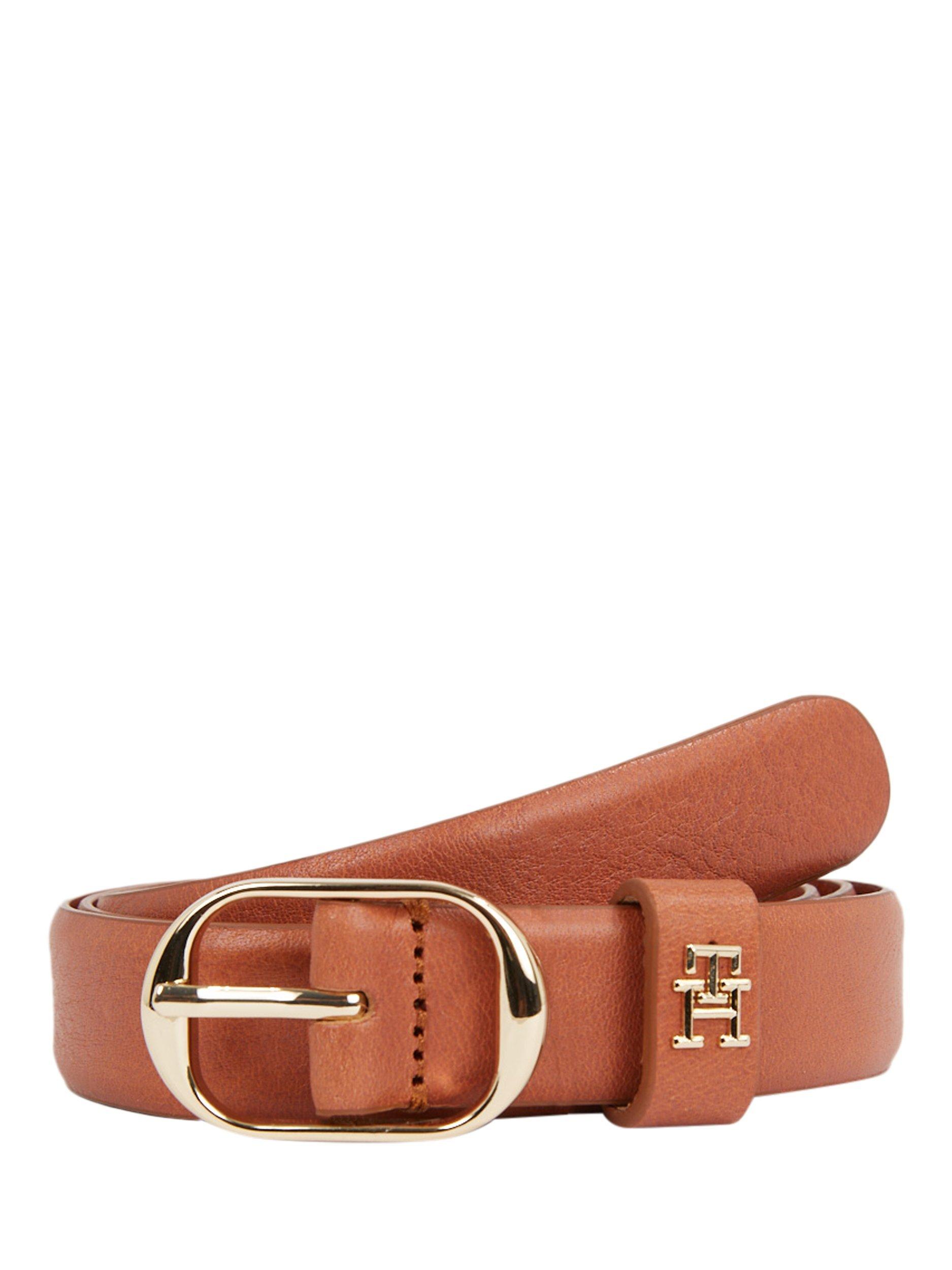 Product image 1 of 3, which shows Tommy Hilfiger Casual Monogram Leather Belt, Cognac, 39