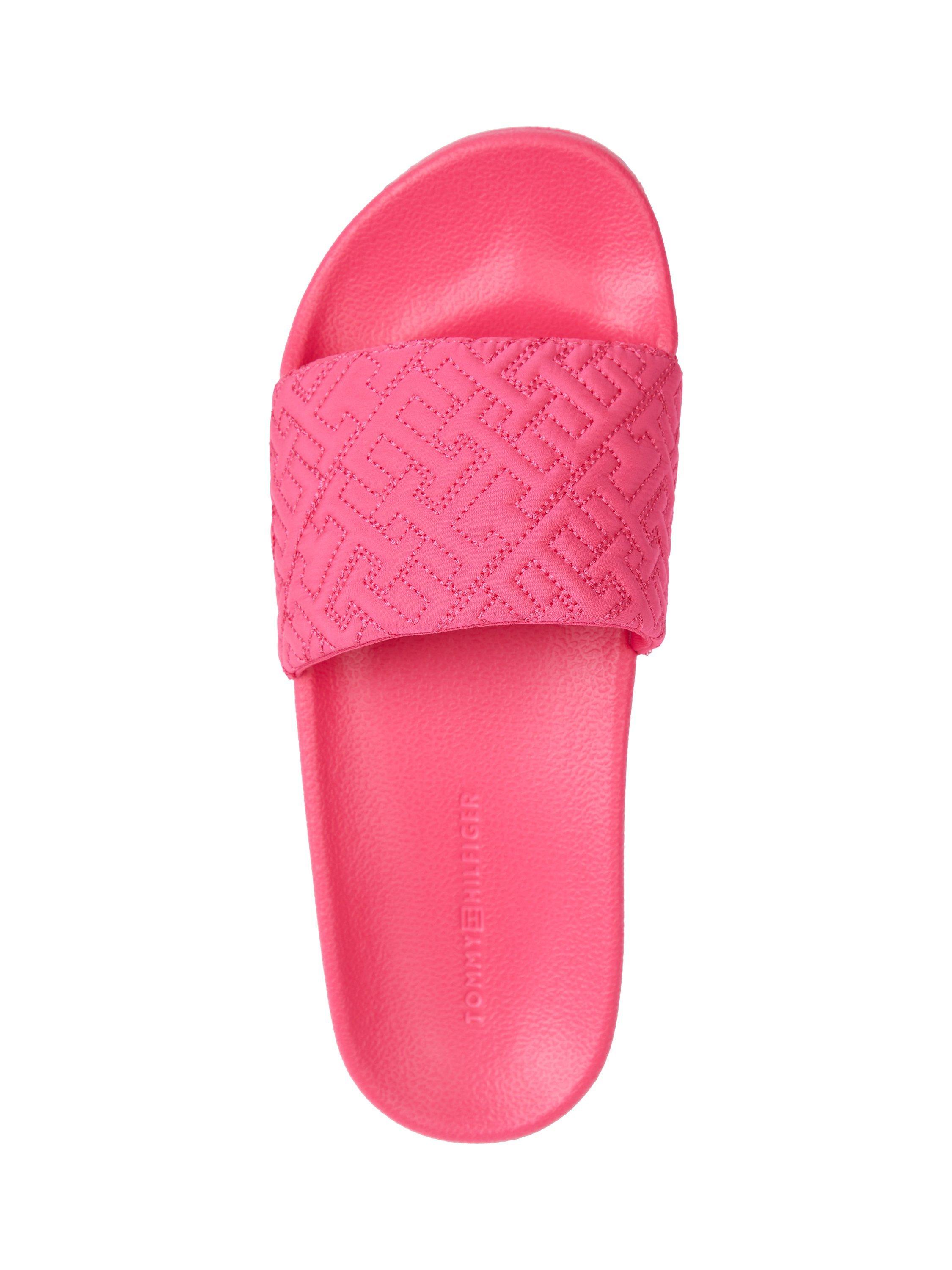 Product image 2 of 3, which shows Tommy Hilfiger Elevated Slider Sandals, Bright Cerise Pink, 3