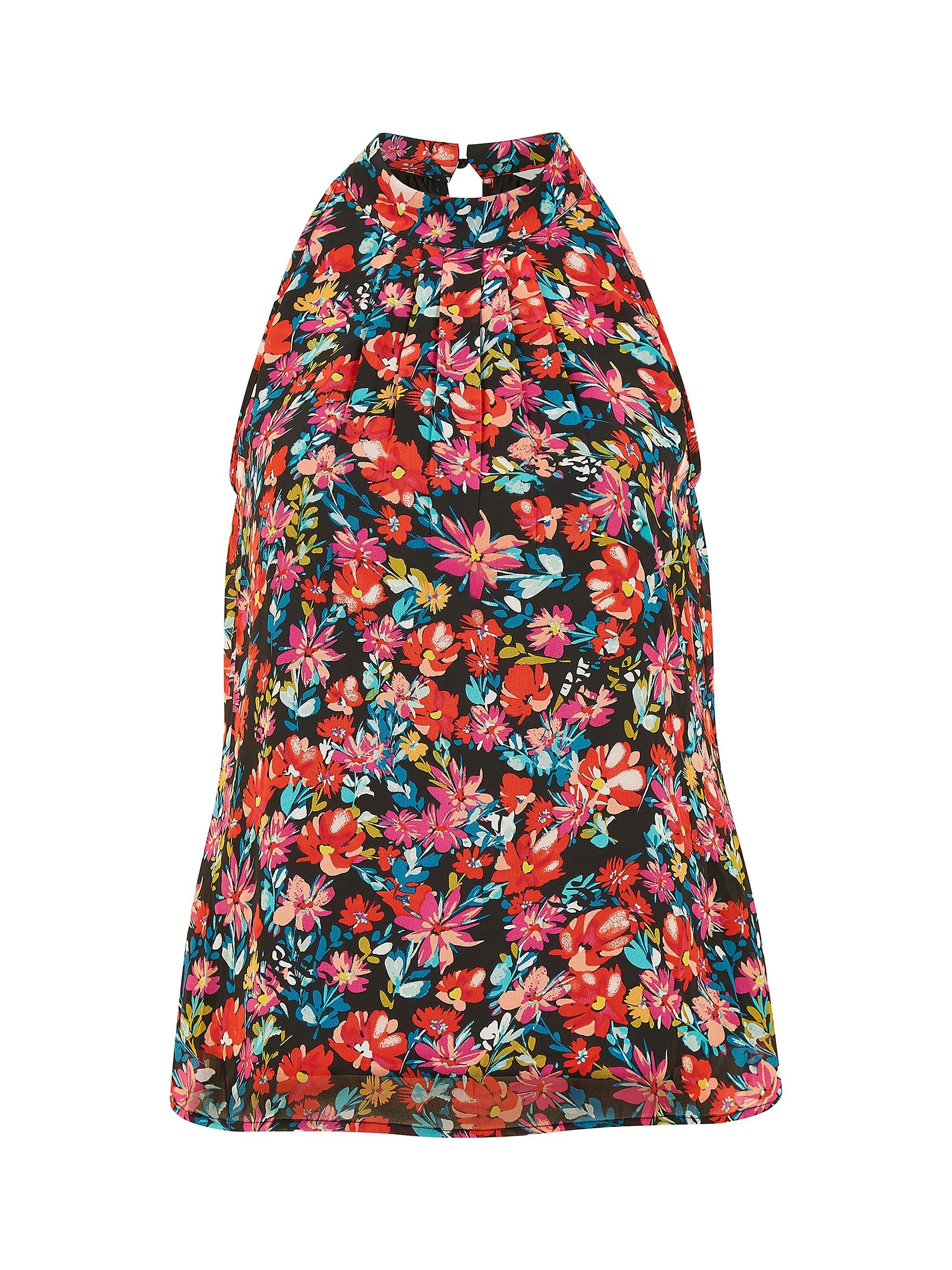 Product image 5 of 5, which shows Yumi  Floral Halter Neck Top, Multi, 8