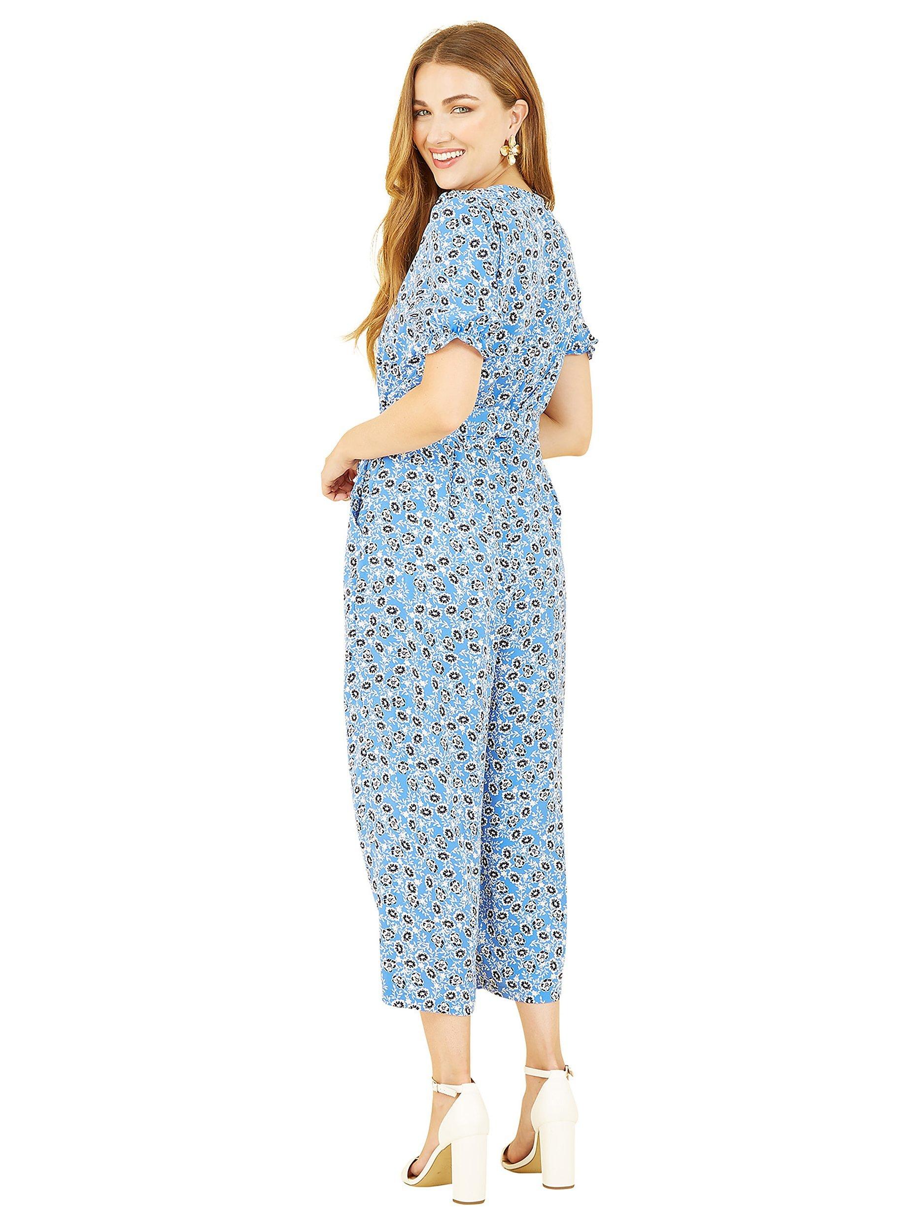 Product image 3 of 5, which shows Yumi Spring Meadow Floral Jumpsuit, Blue, 10