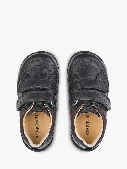 Start-Rite Kids' Zigzag Leather School Shoes, Black - view 2, Leather