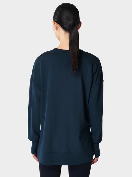 Sweaty Betty Plain Organic Cotton Blend Sweatshirt - view 2, Navy Blue