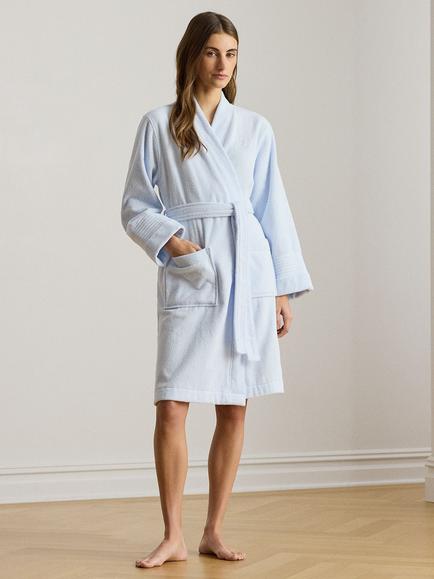 Lauren Ralph Lauren Greenwich Towelling Robe, Light Blue