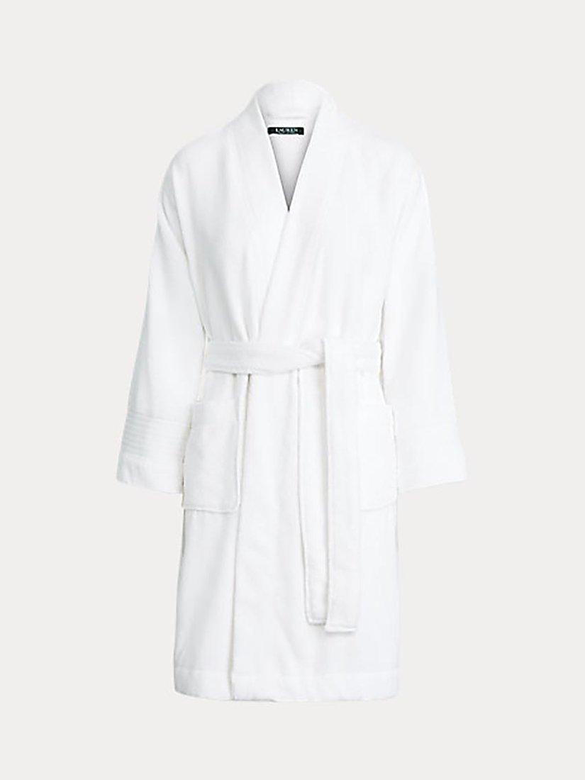 Product image 3 of 4, which shows Lauren Ralph Lauren Greenwich Towelling Robe, White, S