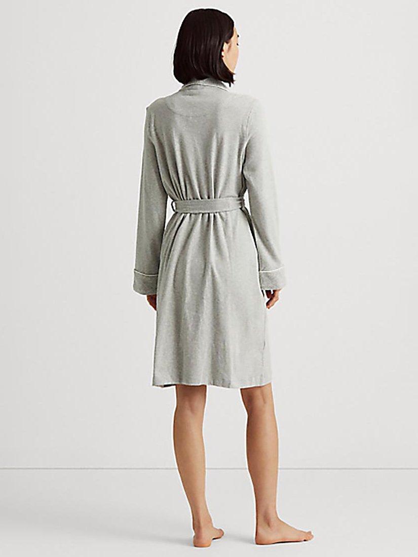 Product image 3 of 5, which shows Lauren Ralph Lauren Quilted Shawl Collar Robe, Grey, S