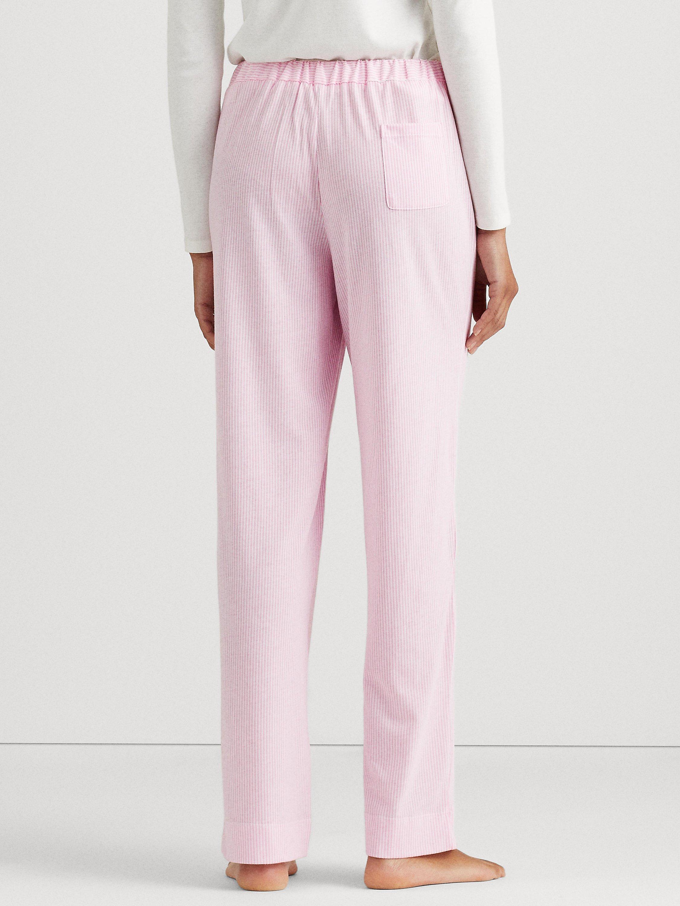 Product image 2 of 4, which shows Lauren Ralph Lauren Long Pyjama Striped Bottoms, Pink, S