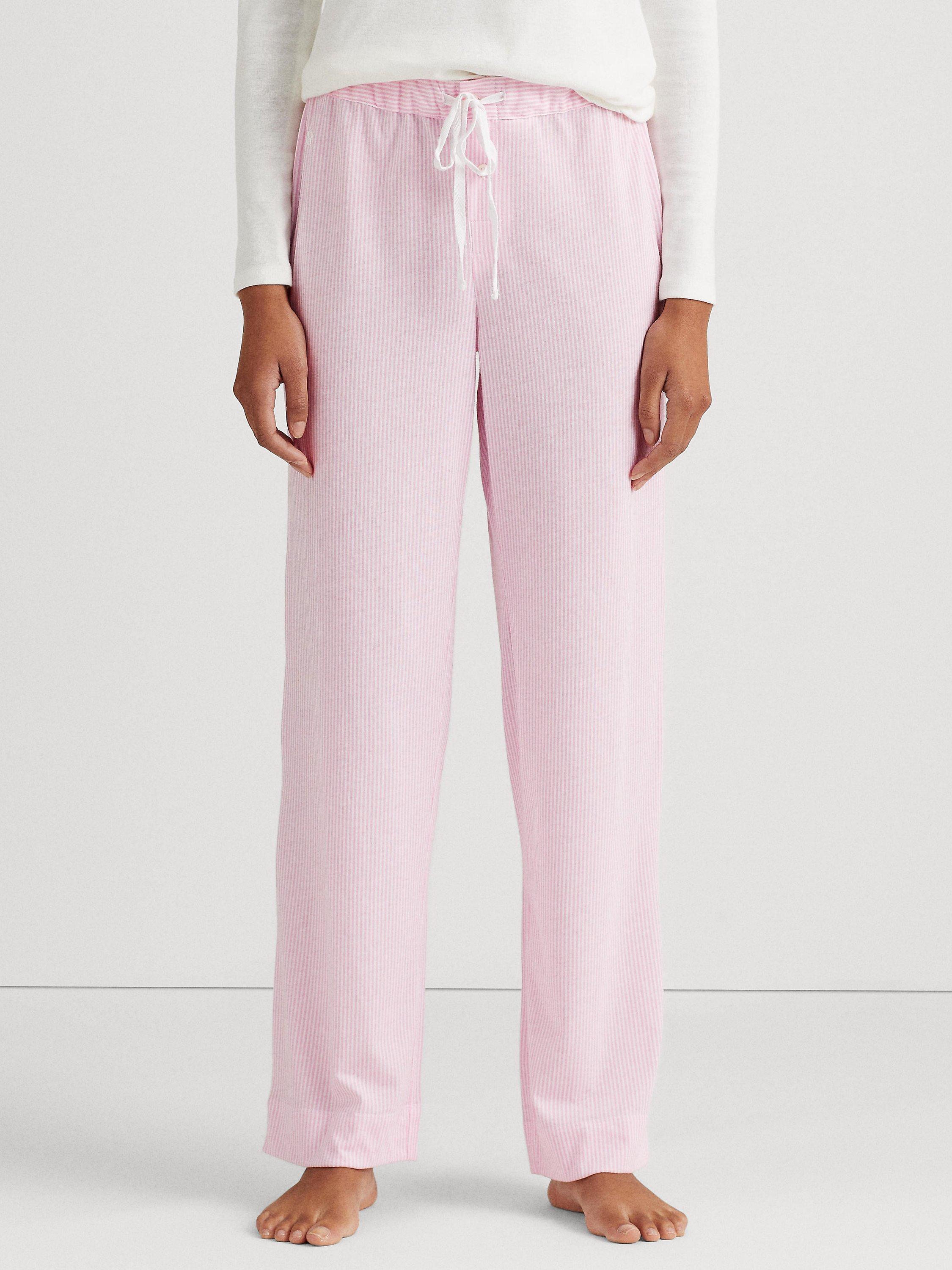 Product image 4 of 4, which shows Lauren Ralph Lauren Long Pyjama Striped Bottoms, Pink, S