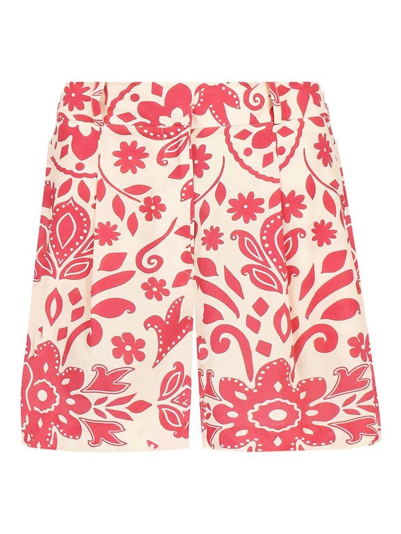 Ro&Zo Coral Paisley Shorts, Orange/White, 6