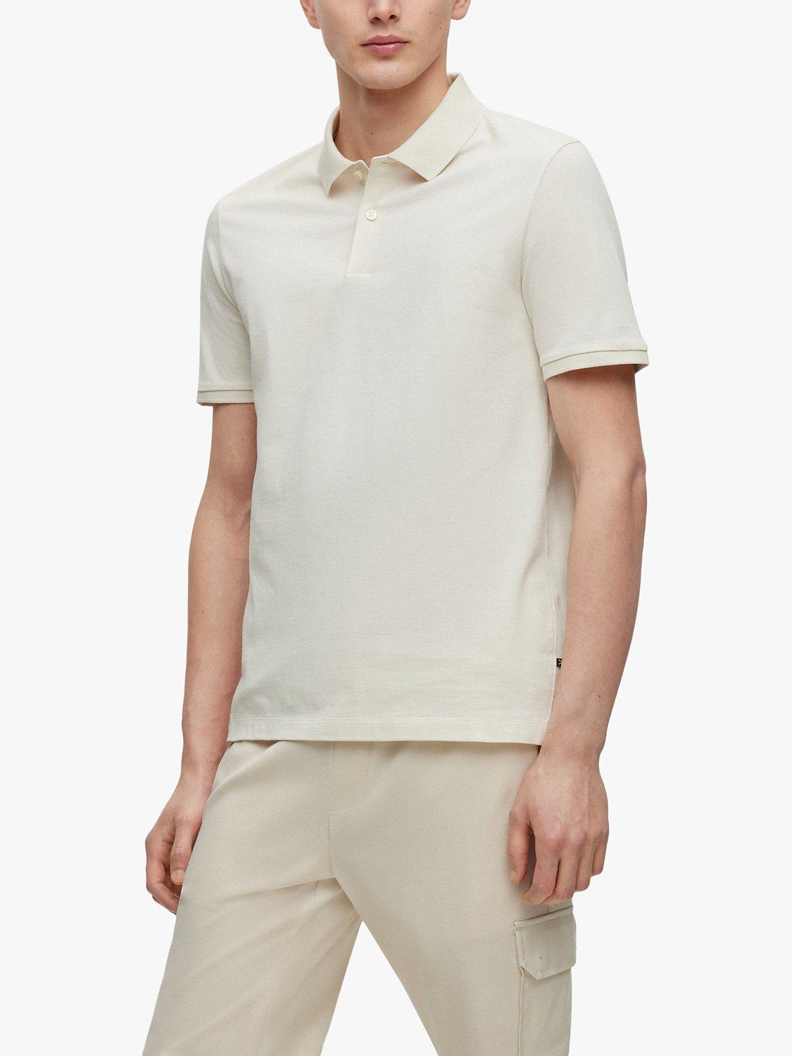 BOSS Parlay 195 Structure Jersey Polo Shirt, White