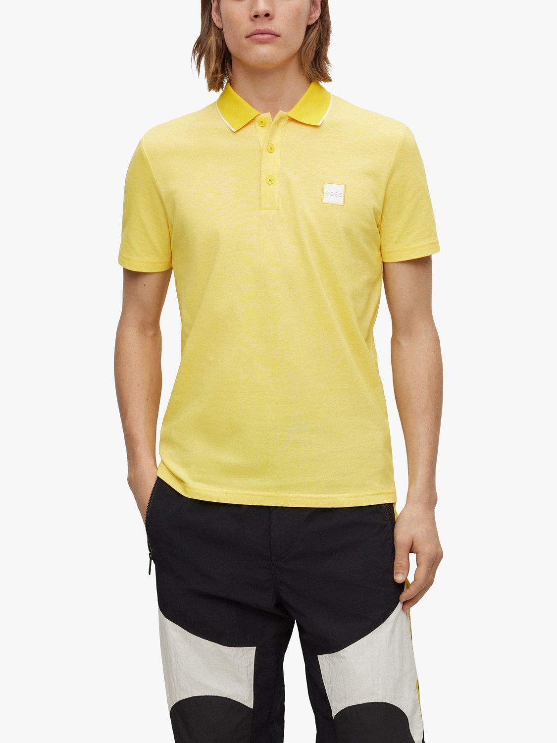 BOSS Short Sleeve Pique Oxford Polo Shirt, Yellow