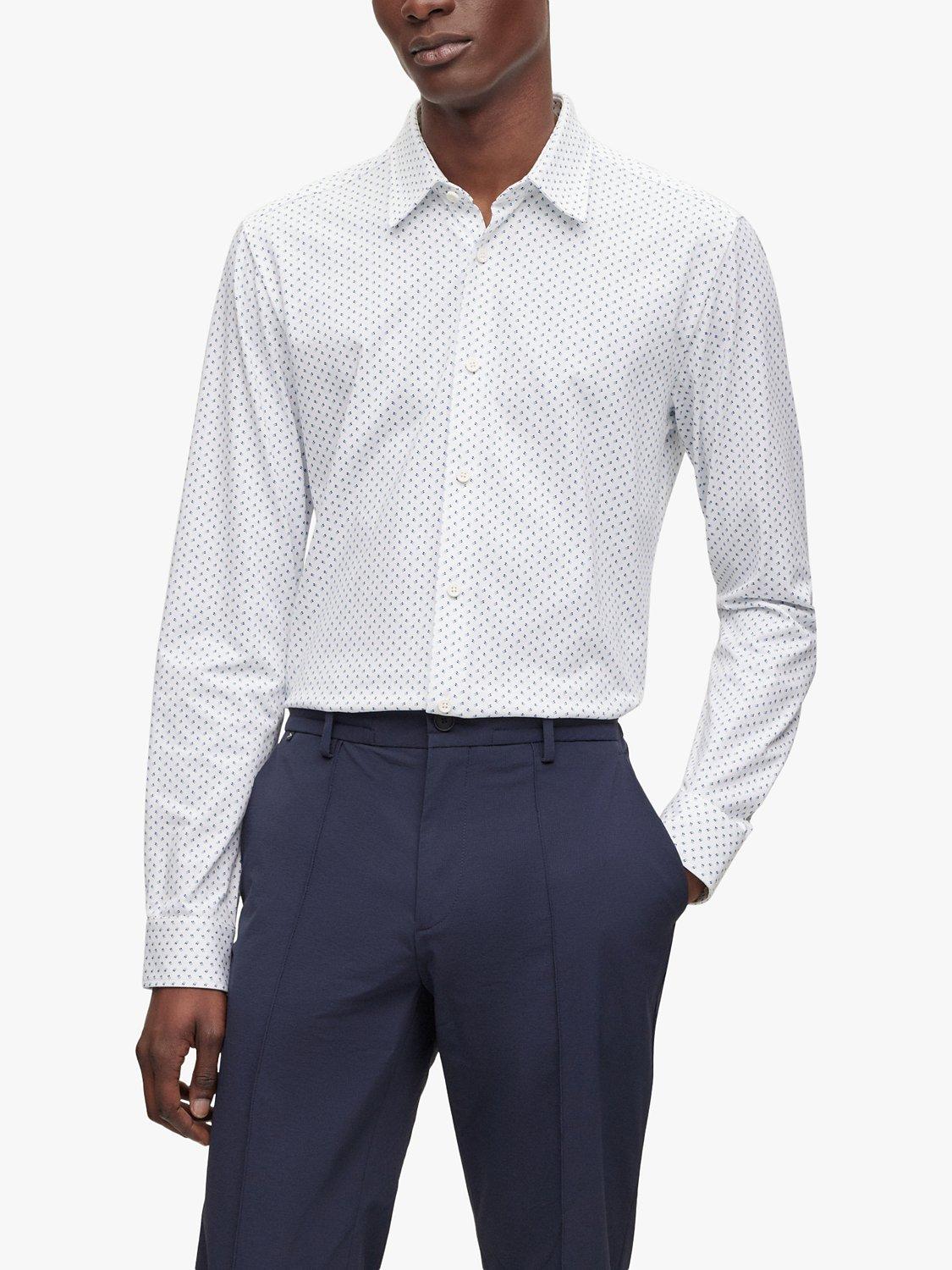 BOSS Roan Kent Polka Dot Shirt, White
