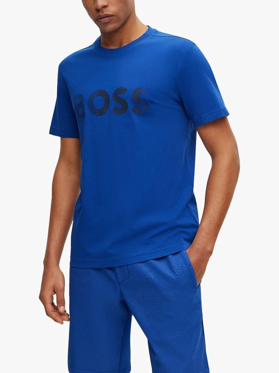 BOSS Tee 1 Short Sleeve Logo T-Shirt, Blue/Black