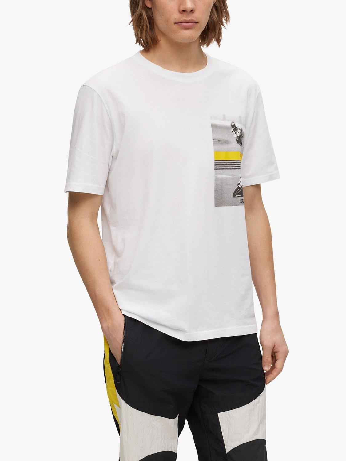 HUGO BOSS Graphic Photo Print T-Shirt, Natural