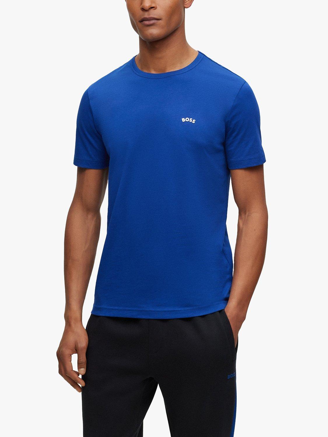 BOSS Curved Logo Short Sleeve T-Shirt, Bright Blue