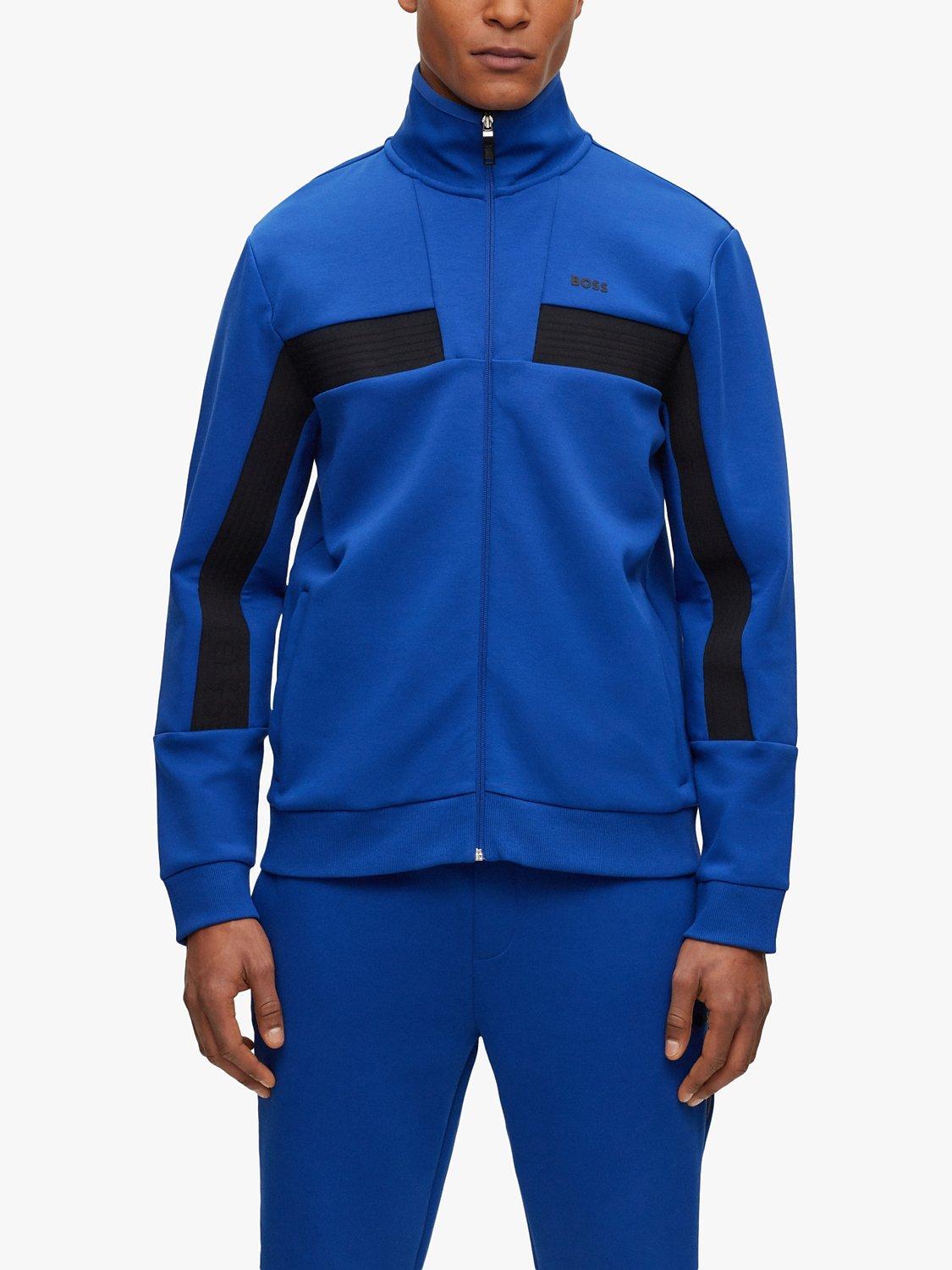 BOSS Skaz Logo Embroidered Track Top, Bright Blue