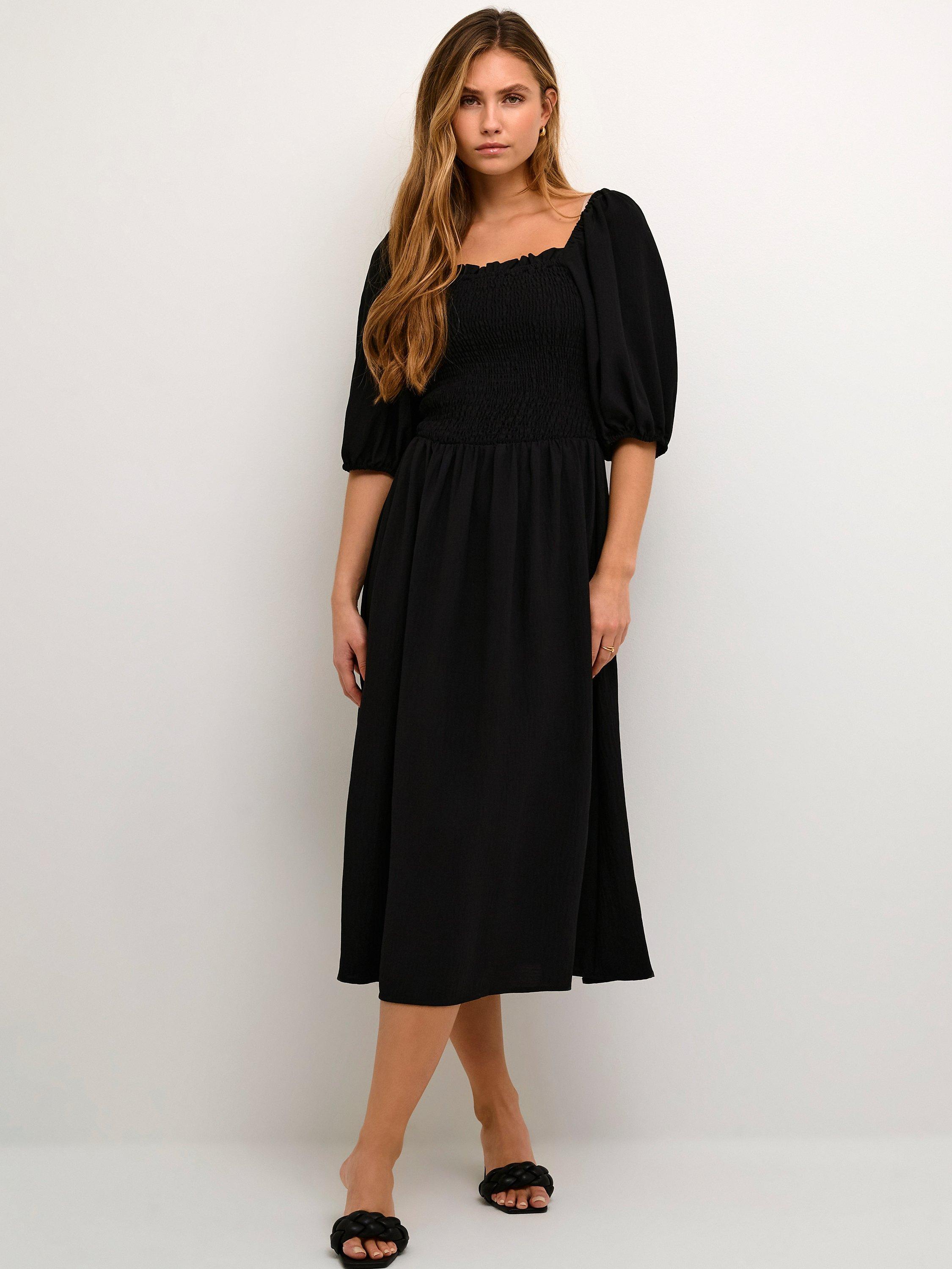 KAFFE Beth Midi Dress, Black