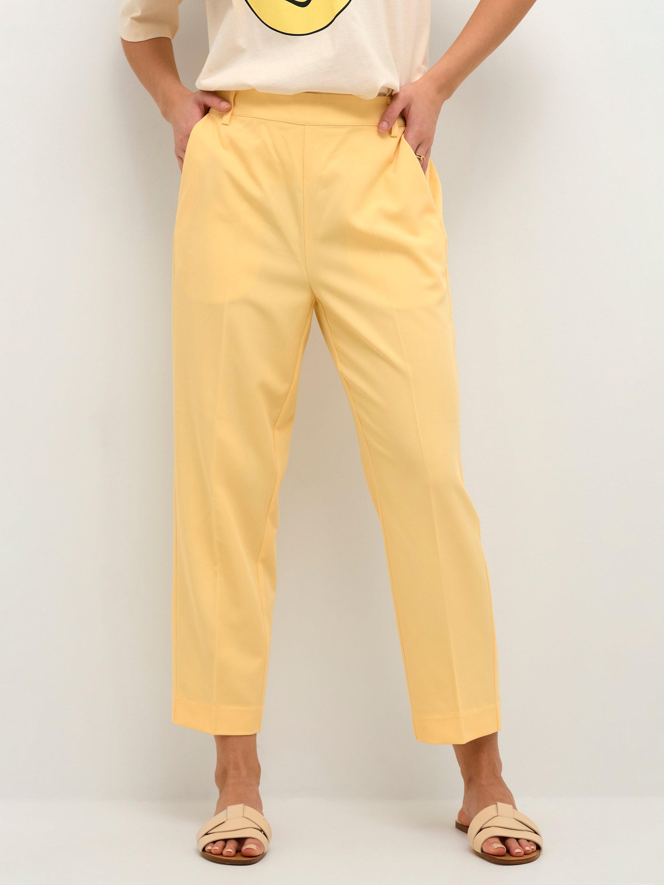 KAFFE Sakura Cropped Trousers, Yellow