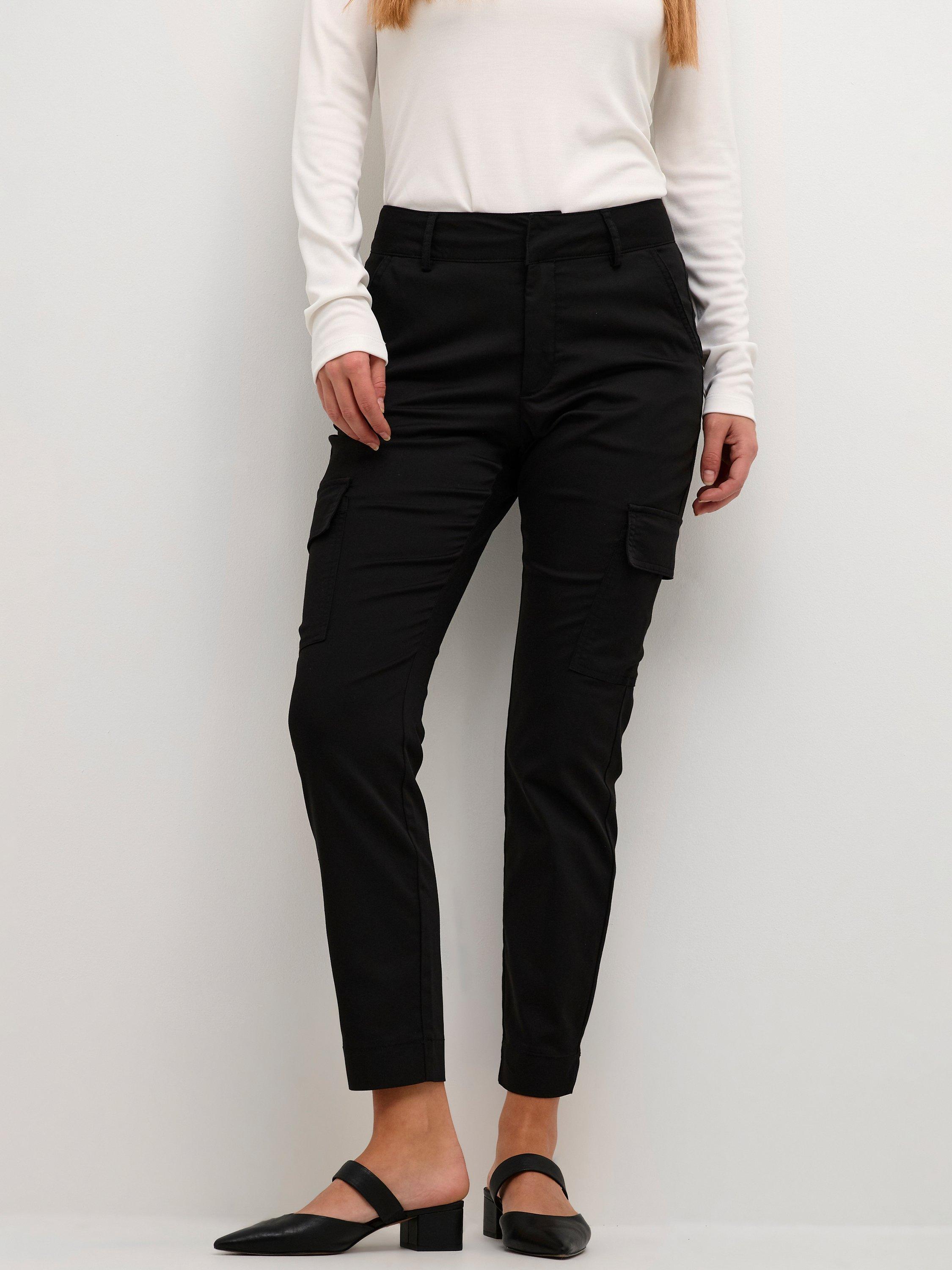 KAFFE Lea Cargo Trousers, Black Deep