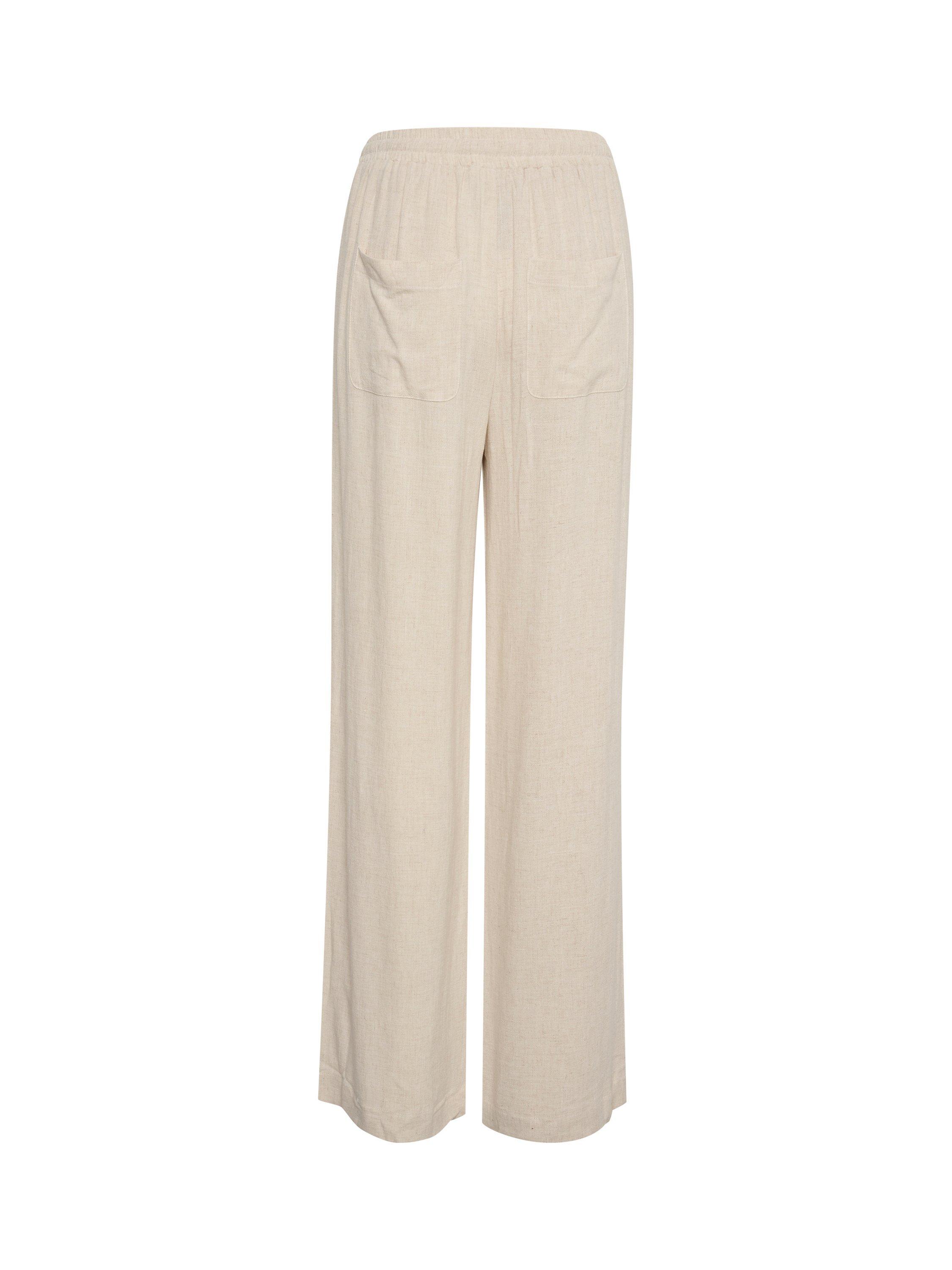 Product image 5 of 5, which shows KAFFE Liny Wide Linen Blend Trousers, Light Sand, 8