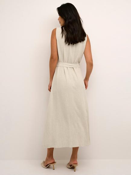 KAFFE Liny Linen Blend Belted Shirt Dress, Light Sand - view 2, Light Sand