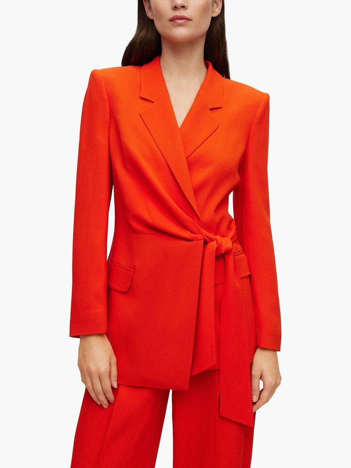 HUGO BOSS Jawana Wrap Blazer, Bright Orange