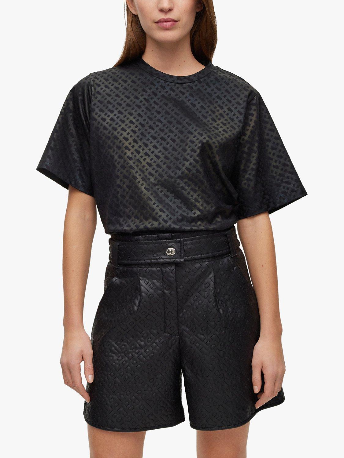 HUGO BOSS Ekri Monogram Top, Black