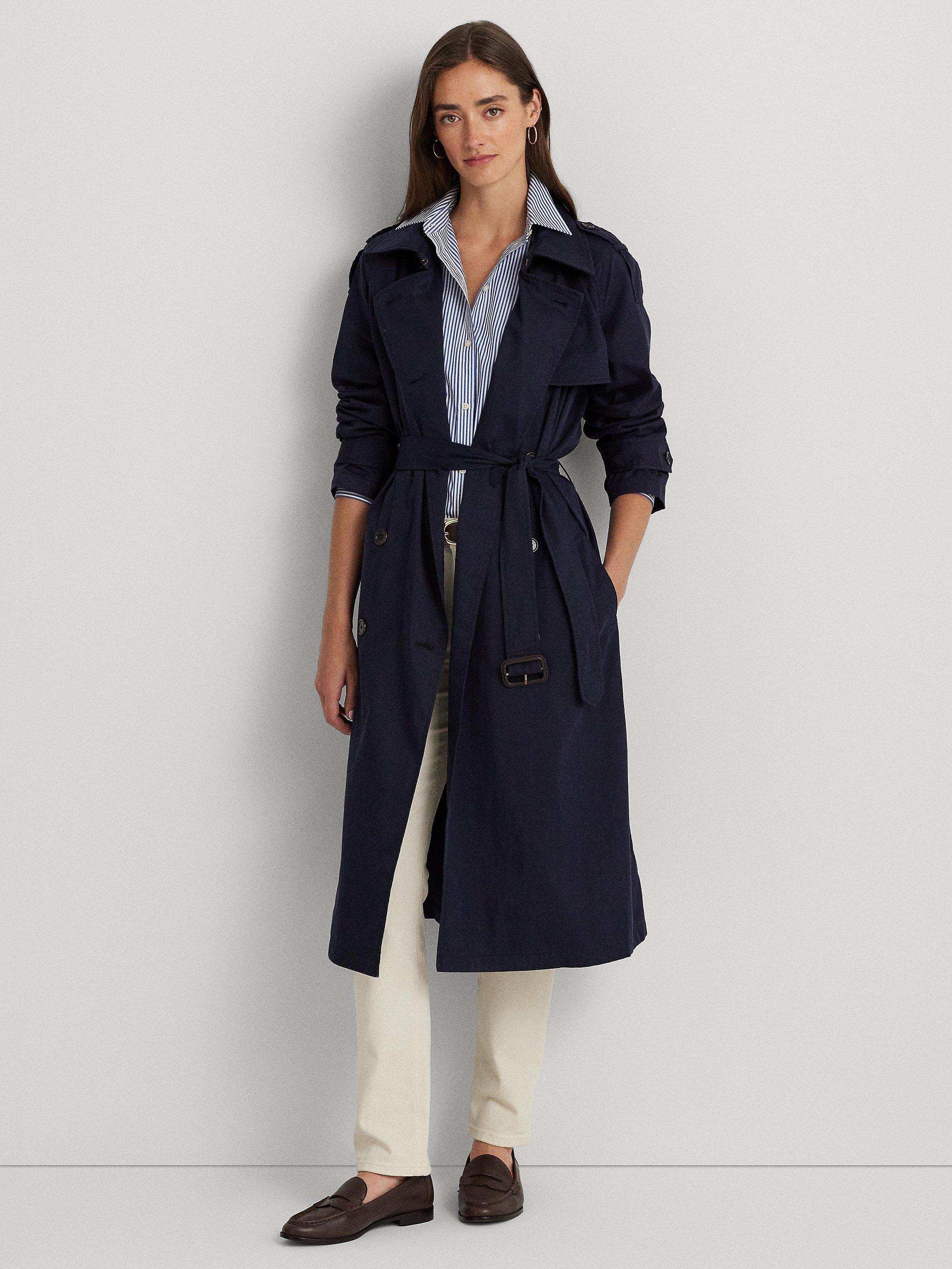 Lauren Ralph Lauren Cimby Double Breasted Trench Coat, Lauren Navy