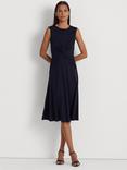 Lauren Ralph Lauren Tessanne Twist Front Jersey Dress, Lighthouse Navy, Lighthouse Navy