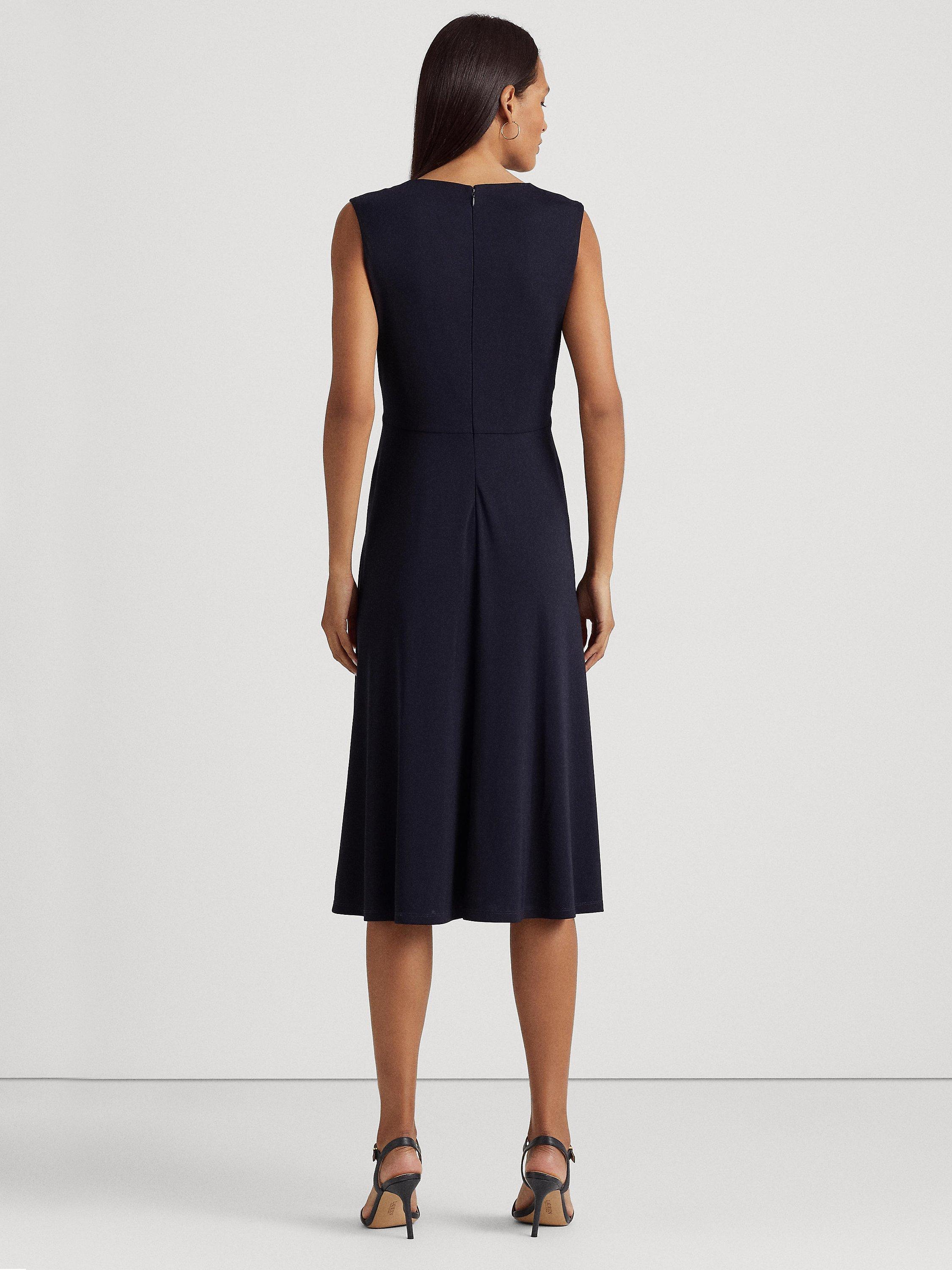 Product image 2 of 5, which shows Lauren Ralph Lauren Tessanne Twist Front Jersey Dress, Lighthouse Navy, 8