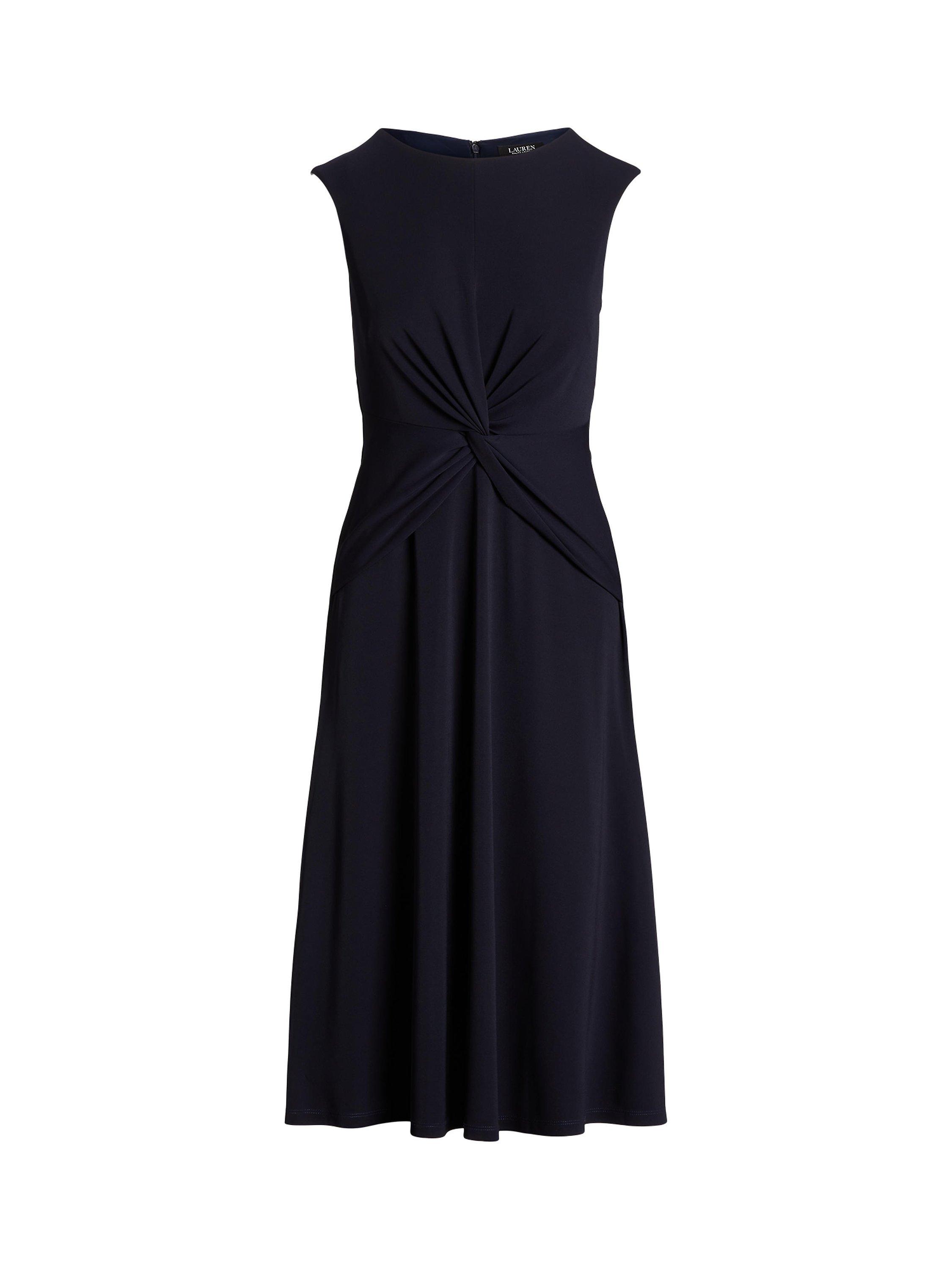 Product image 4 of 5, which shows Lauren Ralph Lauren Tessanne Twist Front Jersey Dress, Lighthouse Navy, 8