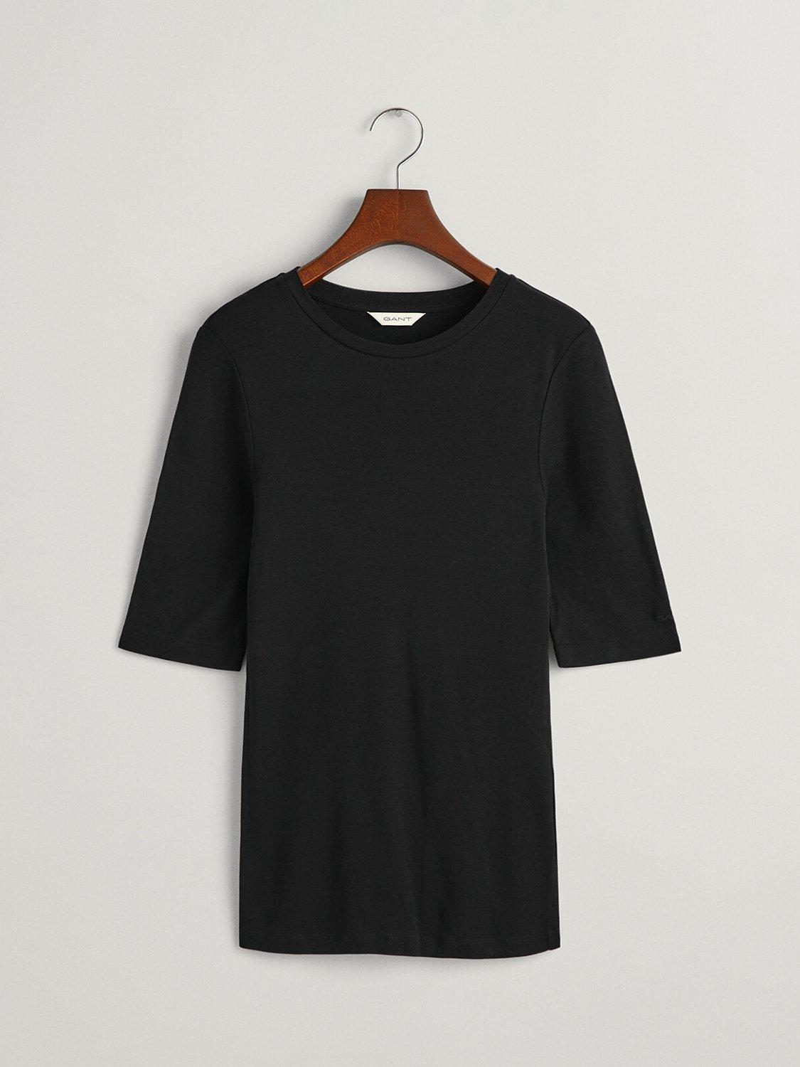 GANT Plain Slim Fit T-Shirt, Black