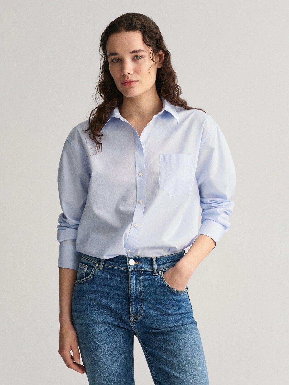 GANT Relaxed Fit Poplin Shirt, Light Blue