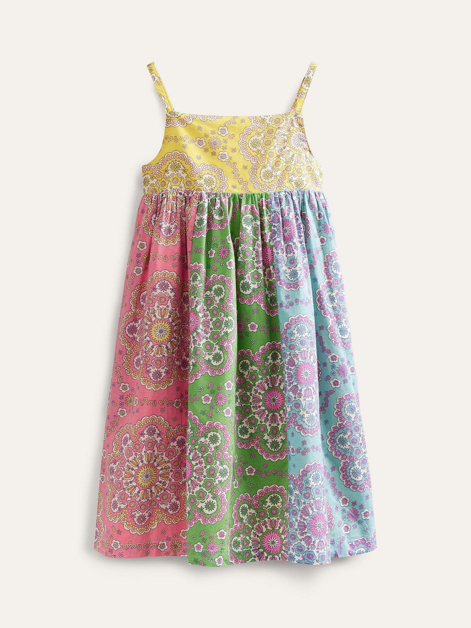 Mini Boden Kids' Strappy Midi Dress, Multi