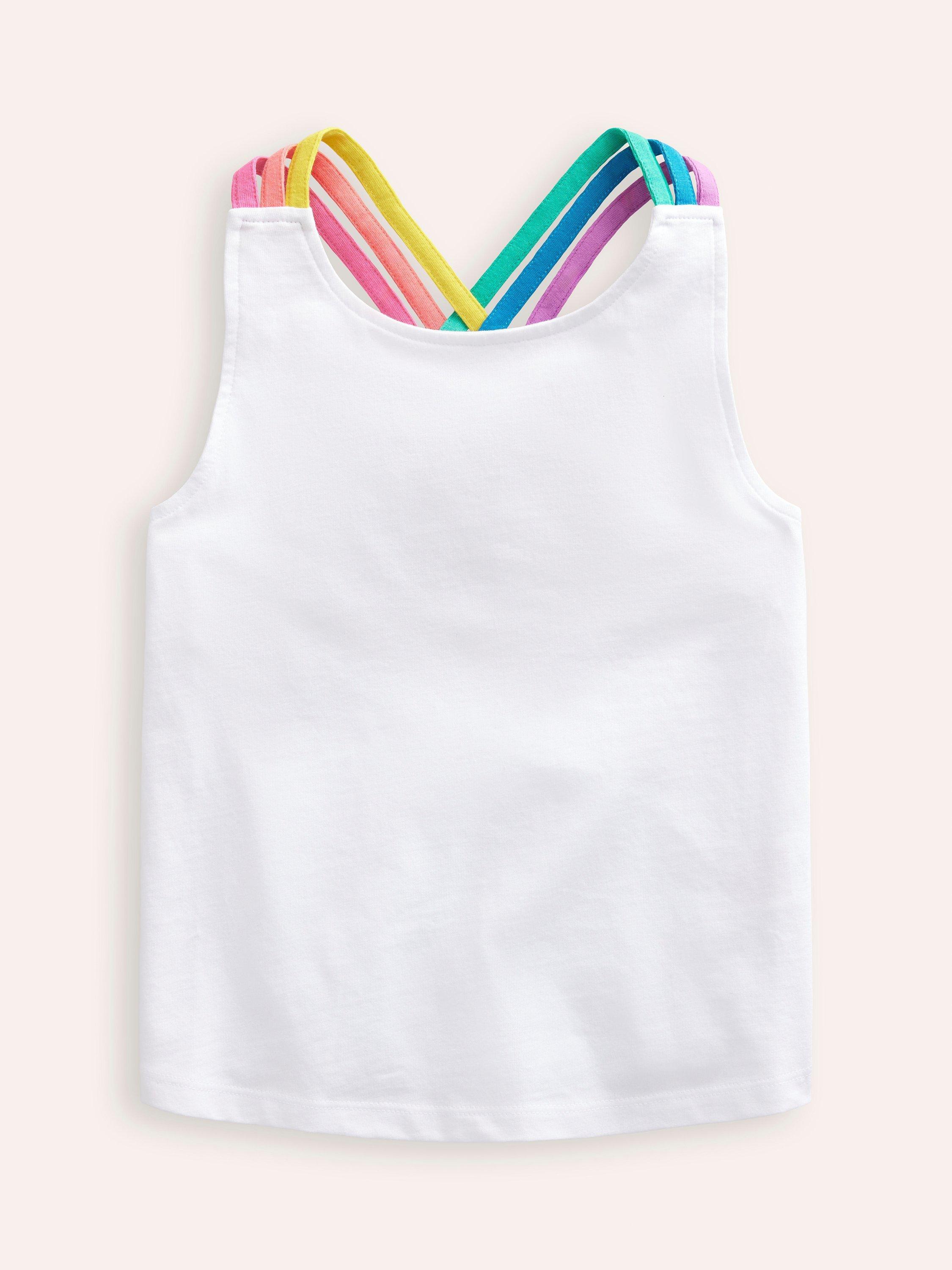 Mini Boden Kids' Cross-Back Vest, White