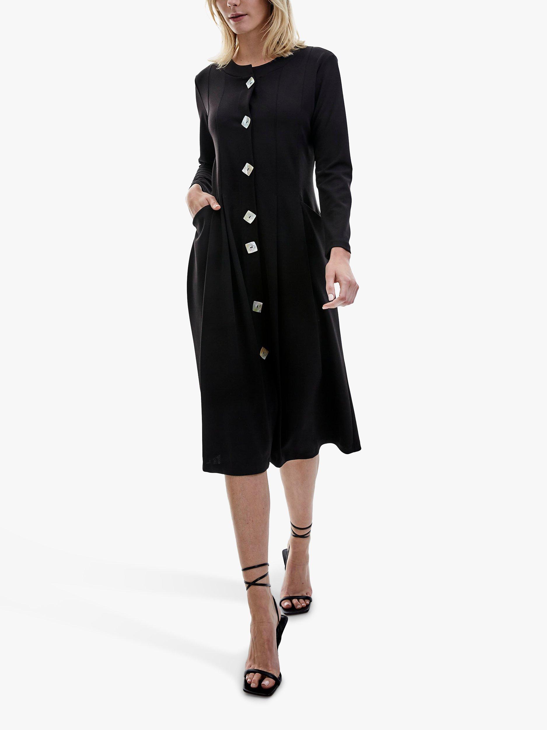 James Lakeland Button Midi Dress, Black