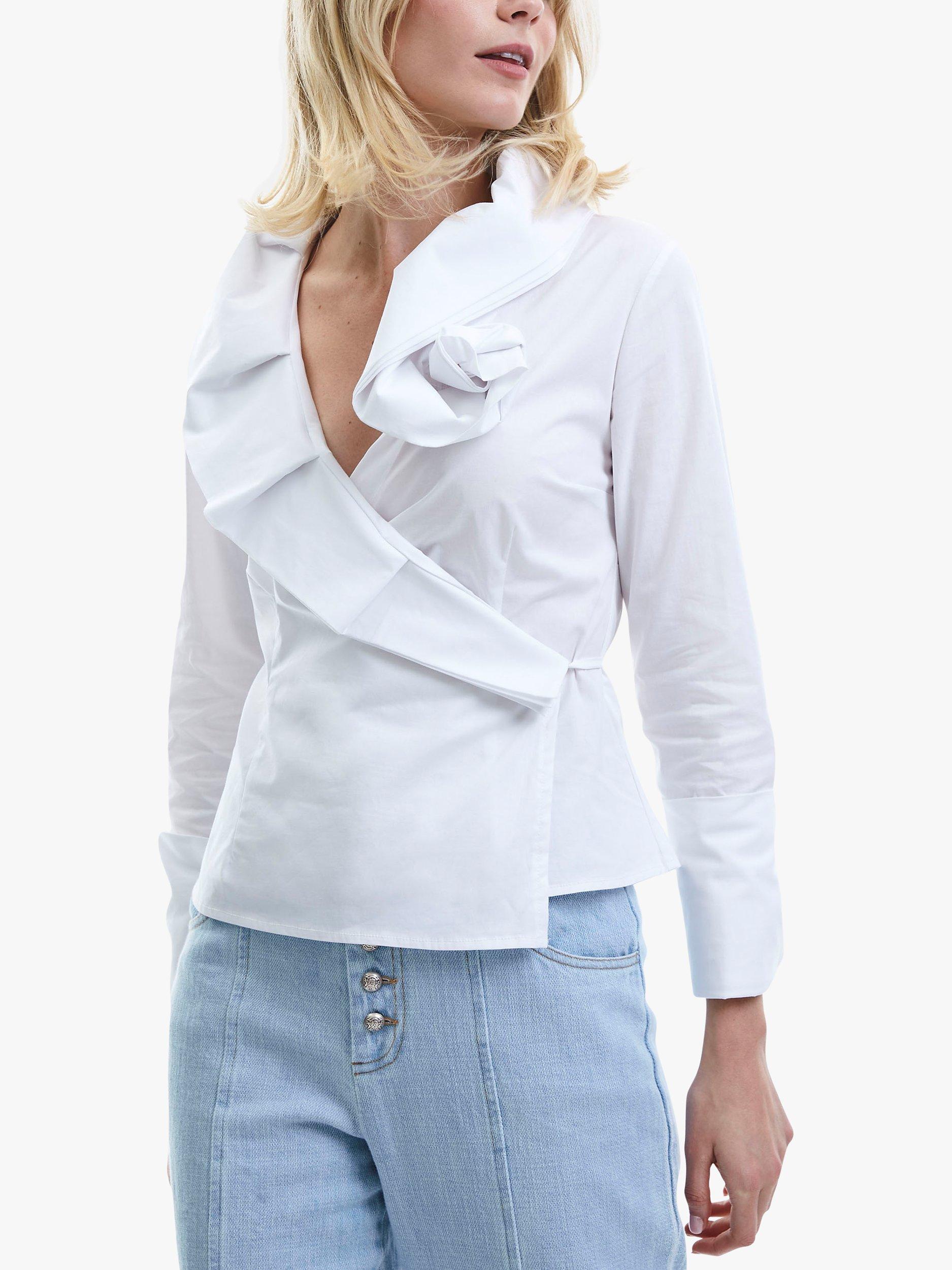 James Lakeland Rose Collar Detail Shirt, White
