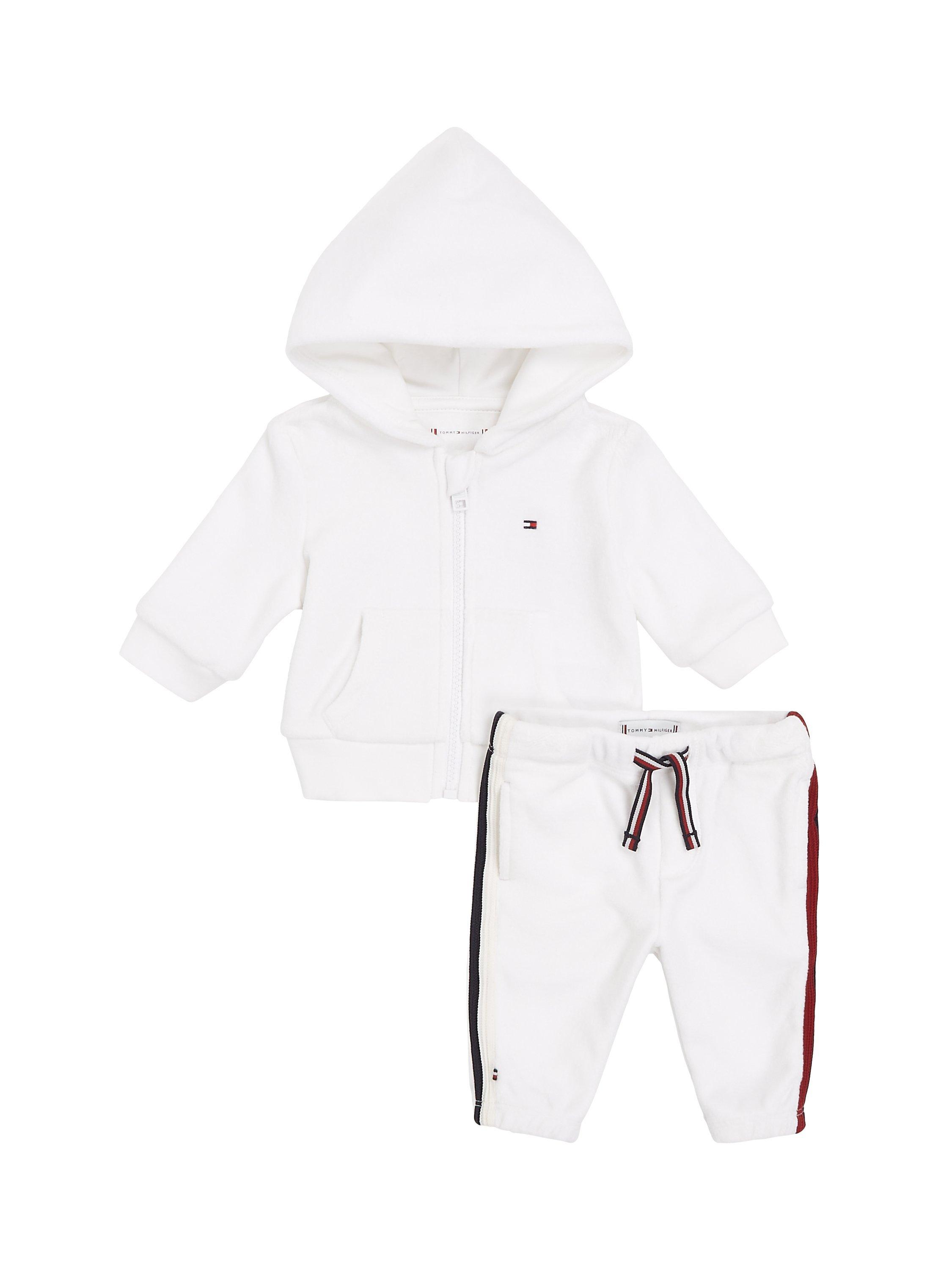 Tommy Hilfiger Baby Global Stripe Logo Tracksuit, White
