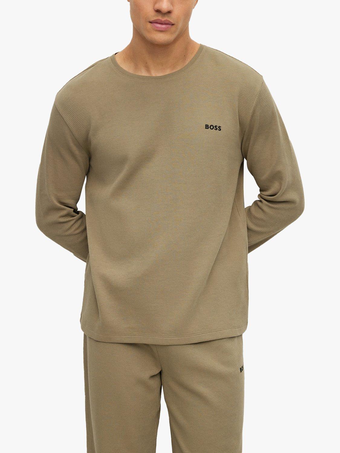 BOSS Waffle Long Sleeve Lounge Top, Light/Pastel Green