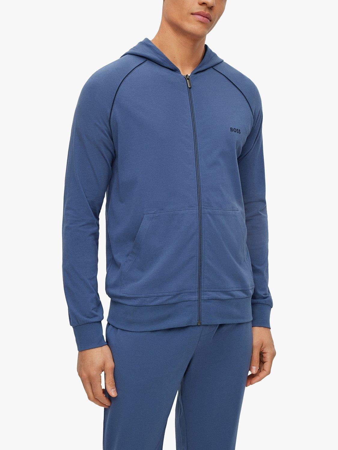 BOSS Mix and Match Lounge Hoodie, Open Blue