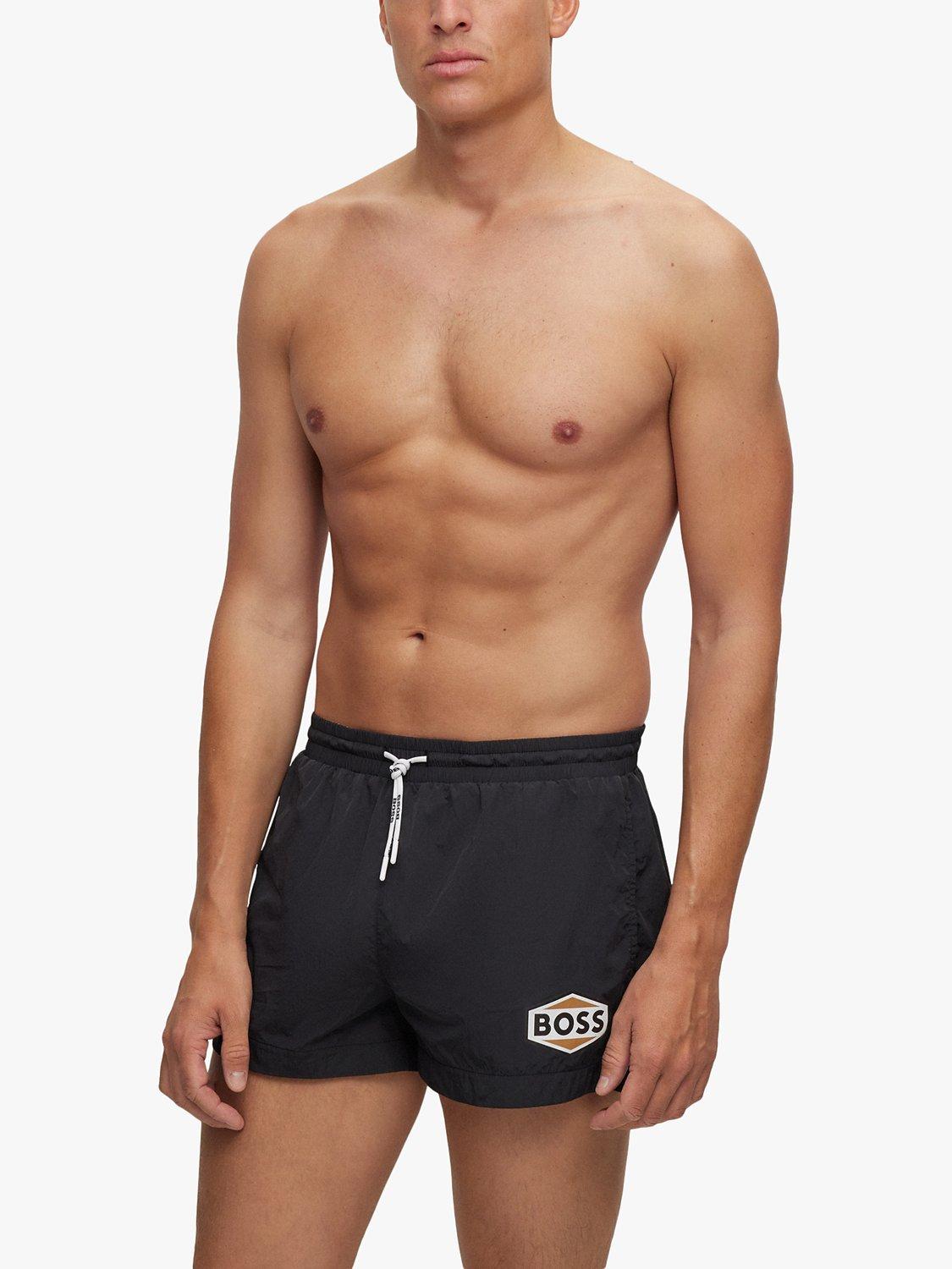 BOSS Pacific Logo Swim Shorts, Black