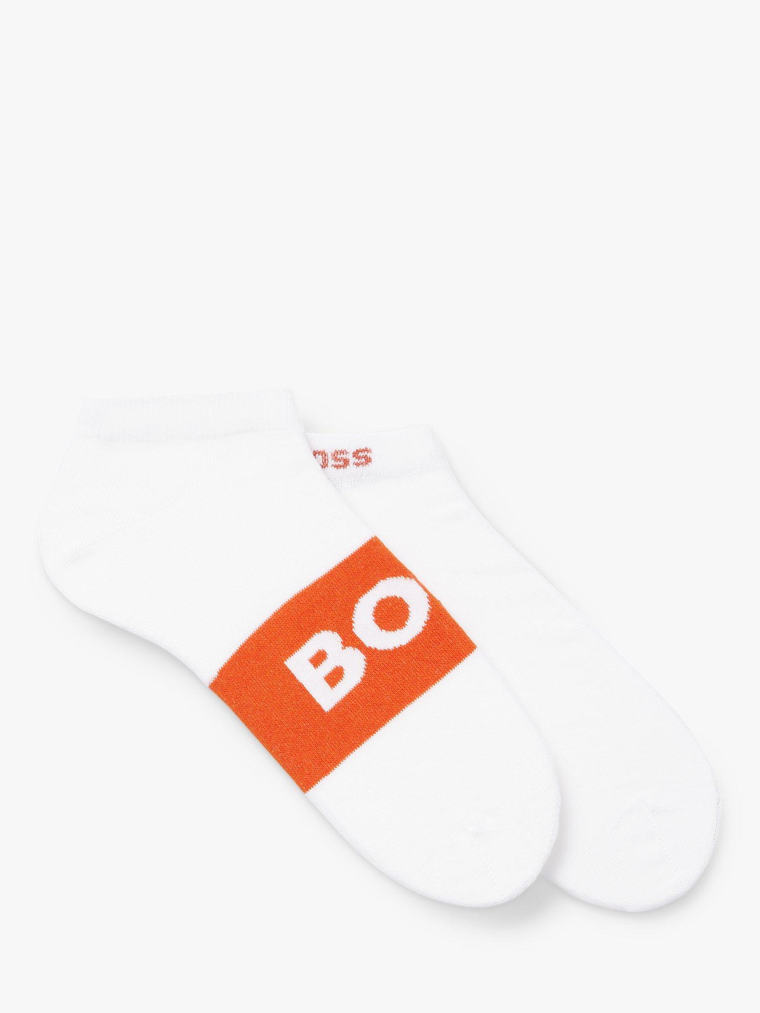 BOSS Logo Trainer Socks, Pack of 2, Natural