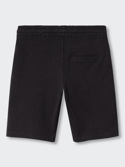 Mango Kids' Richard Cotton Drawstring Elastic Waist Shorts, Black - view 2, Black