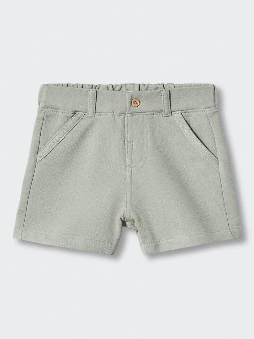 Mango Kids' Matcha Cotton Drawstring Shorts, Beige Khaki
