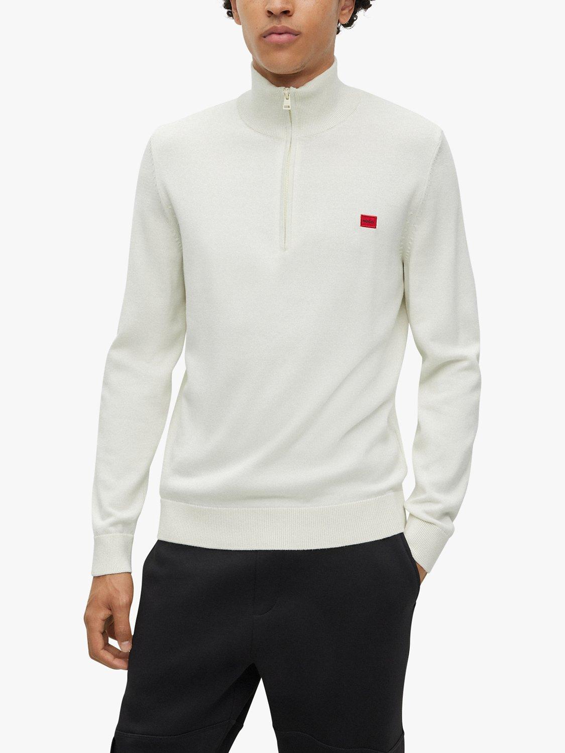 BOSS San Quintus Zipped Jumper, White