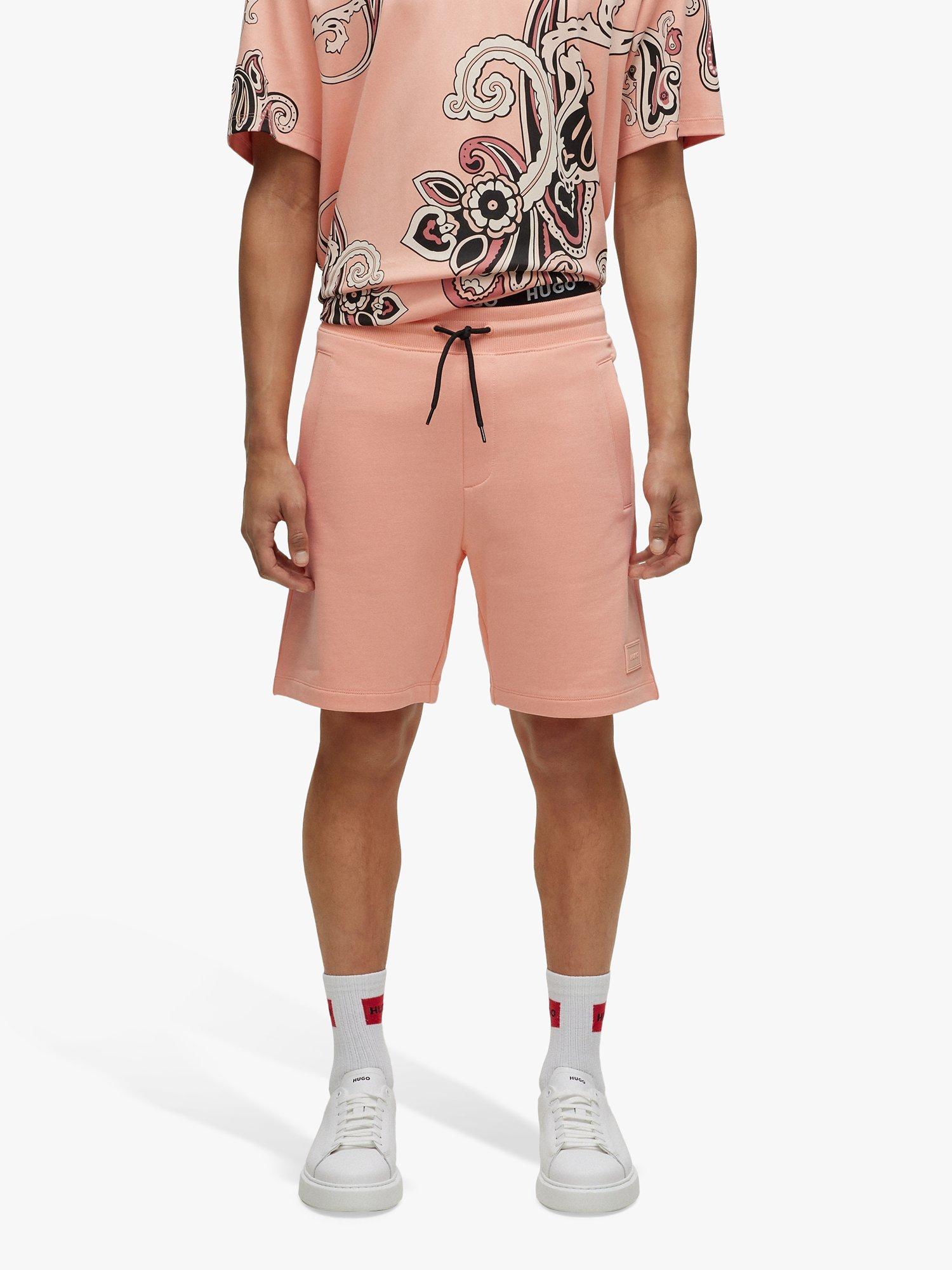 HUGO French Terry Shorts, Light Pastel Red