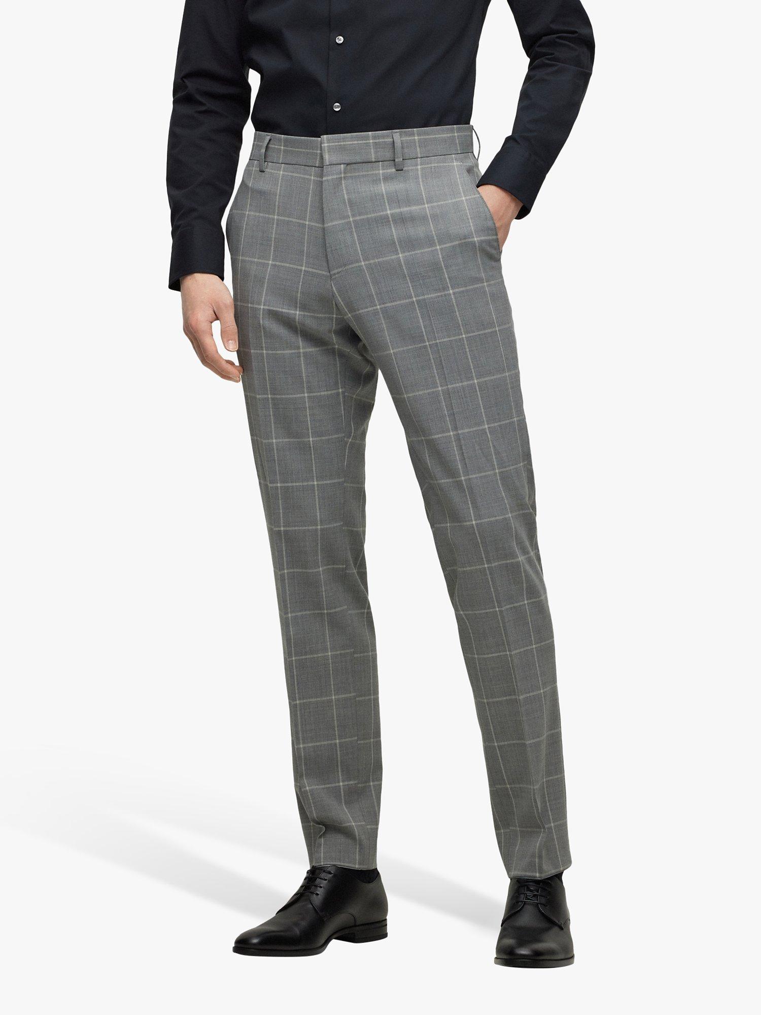 BOSS H-Genius Check Trousers, Silver