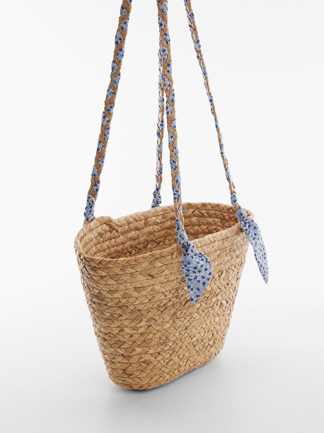 Product image 3 of 6, which shows Mango Frida Woven Straw Handbag, Natural, One Size